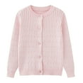 thumbnail image 1 of OYXSER Toddler Knit Cardigan Sweater for Girls Button Front Long Sleeve Crewneck Uniform, Pink 4-5T, 1 of 6