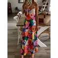 thumbnail image 1 of OYYN Women's A-Line Floral V-Neck Spaghetti Straps Sleeveless Maxi Dress, 1 of 3