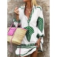 thumbnail image 1 of OYYN Shirt Dress, Puff Sleeve, Striped, Women's Plus, 1 of 7