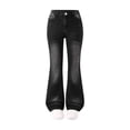 thumbnail image 1 of OYYN Girls Flare Jegging Jeans, Fashion High Rise Baggy Wide Leg Casual Kids Denim Pants Black Sizes 7-14 Y, 1 of 8