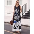 thumbnail image 1 of OYYN Women's A-Line Sleeveless V-Neck Relaxed Fit Maxi Casual Dress, 1 of 5