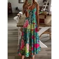 thumbnail image 1 of OYYN Women's A-Line Floral V-Neck Spaghetti Straps Sleeveless Maxi Dress, 1 of 3