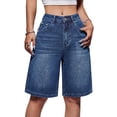 thumbnail image 1 of OYYN Womens Jean Shorts Mid-Low Waisted Y2k Bermuda Denim Shorts Summer Casual Streetwear Jorts, 1 of 8