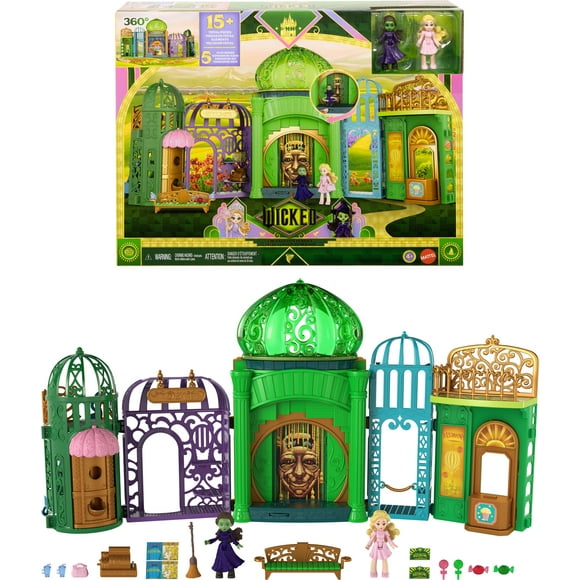 Universal Pictures Wicked Emerald City Small Doll Playset with 5 Play Spaces & 15 Accessories