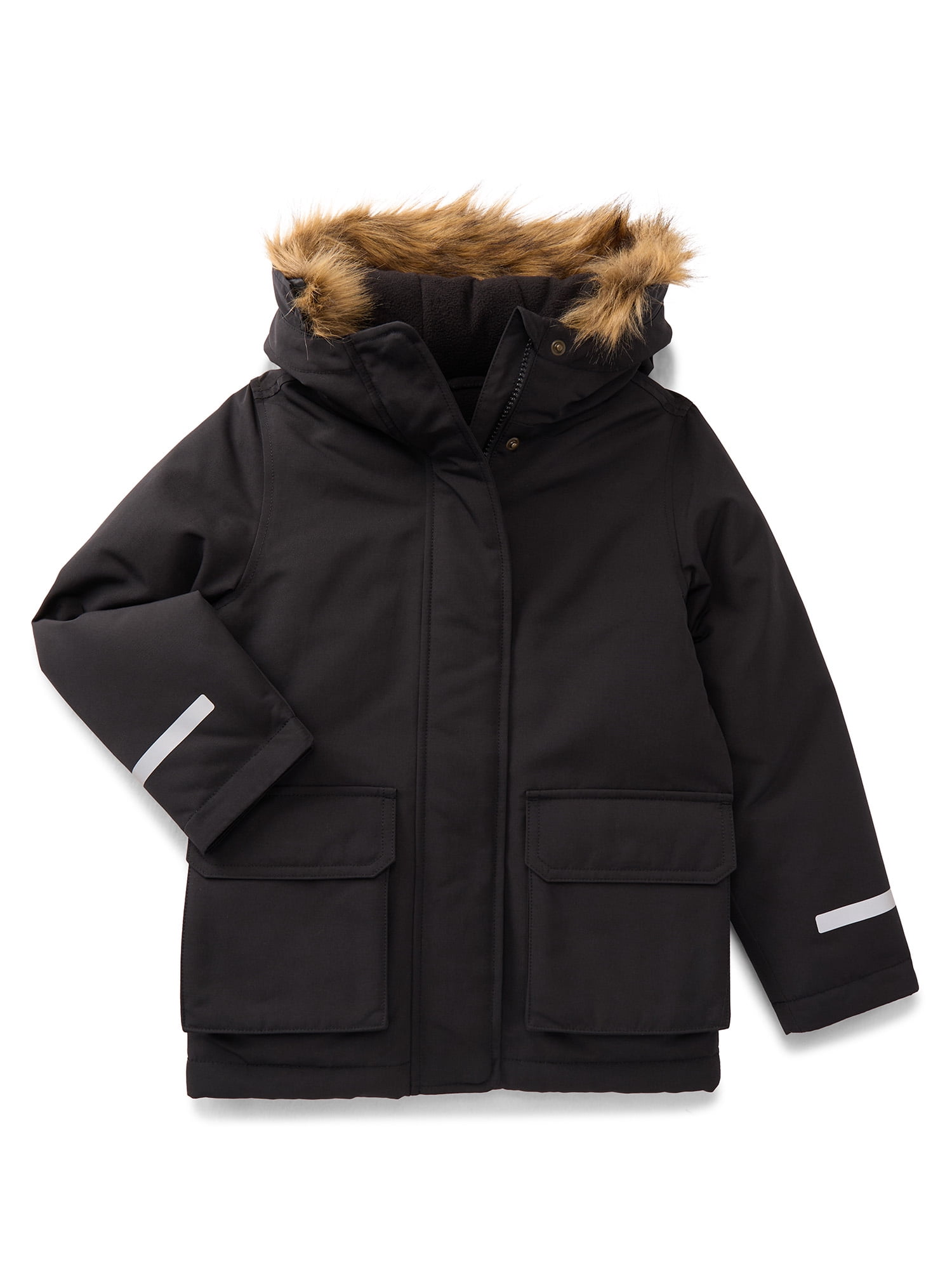 Ozark Trail Girls Parka with Faux Fur Hood Lining, Sizes 4-18