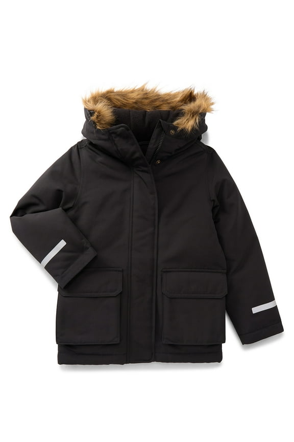 Girls Parka with Faux Fur Hood Lining, Sizes 4-18