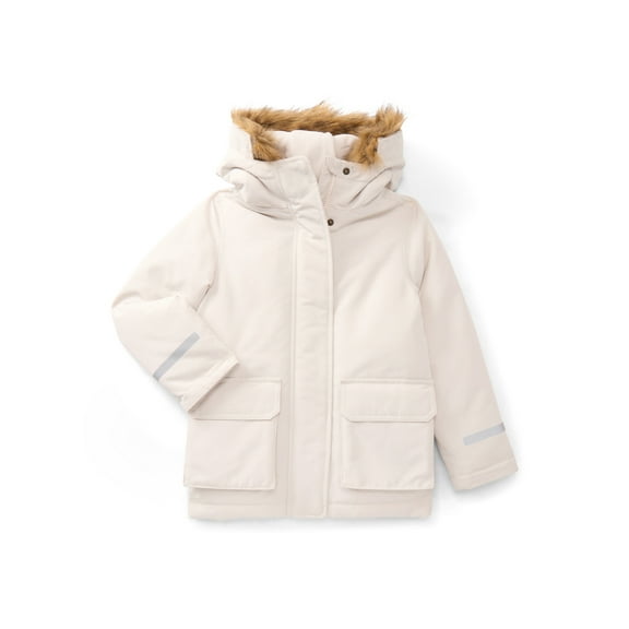 Ozark Trail Girls Parka with Faux Fur Hood Lining, Sizes 4-18