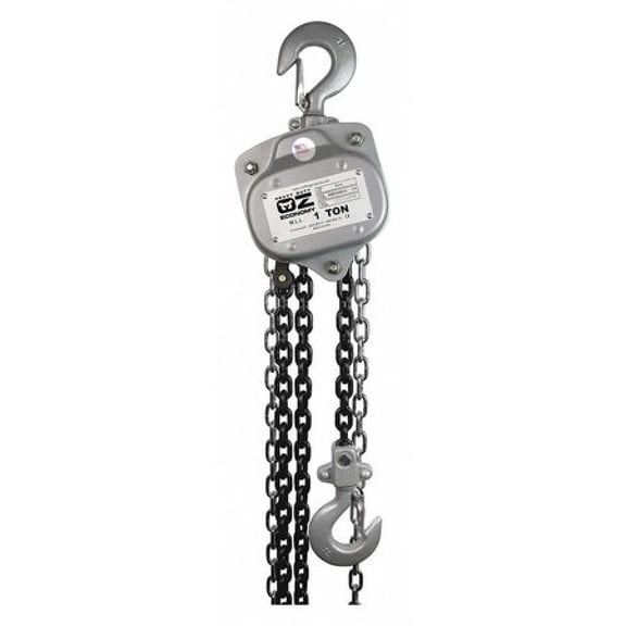 OZ LIFTING PRODUCTS OZIND010-20CH Chain Hoist,2000 lb.,20ft. Load Chain