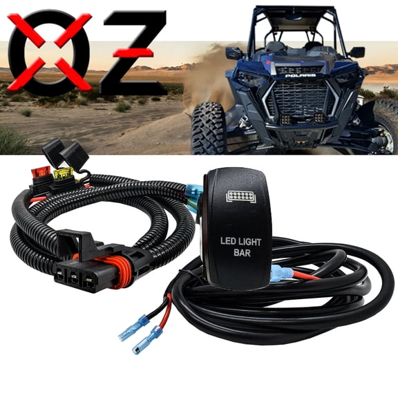 OZ-USA 10ft. Power Bus Bar Plug Wire Harness Kit for LED Lights Compatible with Pulse Power Busbar Polaris RZR Pro Ranger Crew XP 2018-2023