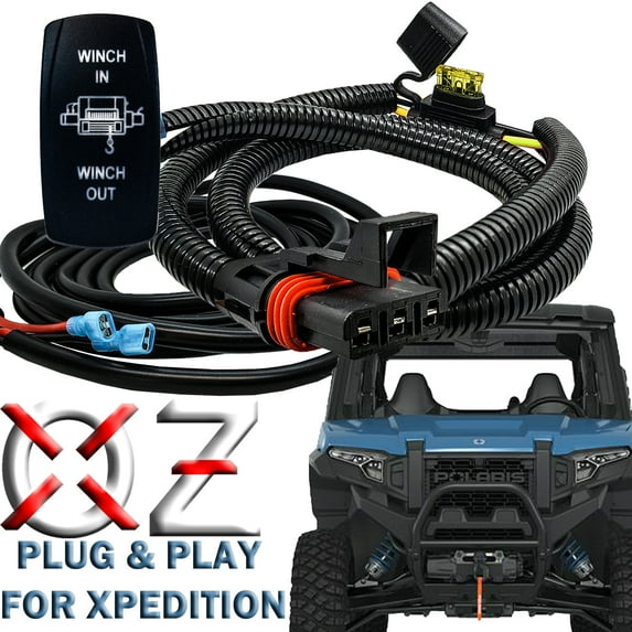 OZ-USA 10ft. Pulse Power Bus Bar Plug Winch In/Out Rocker Switch Wire Harness Kit Compatible with 2024 Polaris XPEDITION XP ADV Ultimate Northstar Premium