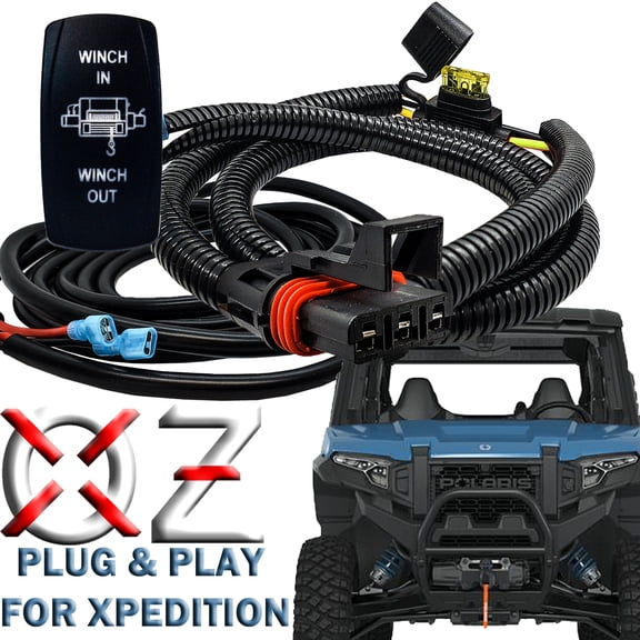 OZ-USA 10ft. Pulse Power Bus Bar Plug Winch In/Out Rocker Switch Wire Harness Kit Compatible with 2024 Polaris XPEDITION XP ADV Ultimate Northstar Premium