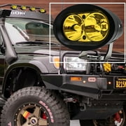 OZ-USA 4 Oval High Output Neon Fluorescent Yellow LED Dust Fog Lights for Off-road Trucks UTV ATV RV E-Bikes Golf Carts 12V - 60V