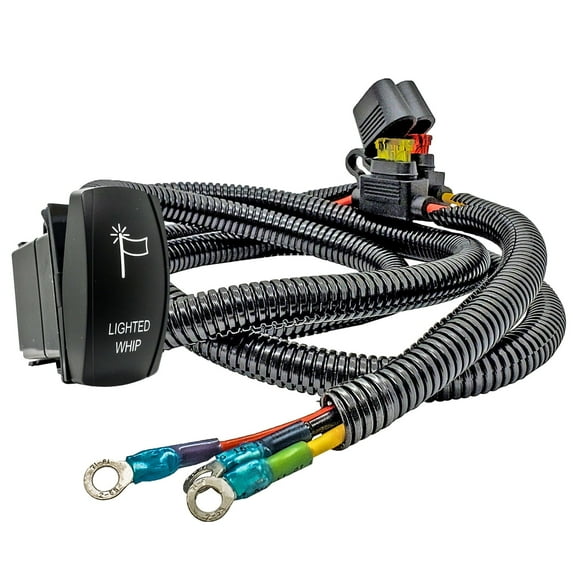 OZ-USA 6' Power Busbar Distribution Block Wire Harness with On/Off Rocker Switch for Whip Lights Compatible with 2018-2023 Can-Am Maverick X3 Max RS Turbo RR Sport Trail Defender