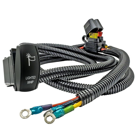 OZ-USA 6' Power Busbar Distribution Block Wire Harness with On/Off Rocker Switch for Whip Lights Compatible with 2018-2023 Can-Am Maverick X3 Max RS Turbo RR Sport Trail Defender