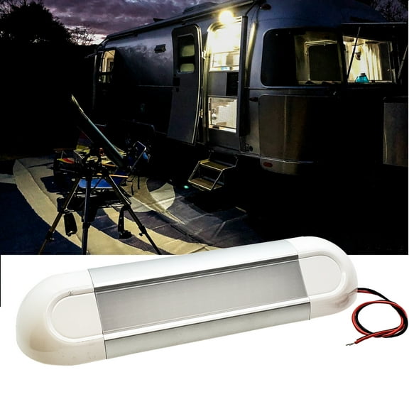 OZ-USA 8" LED Dome Light 45-Degree Angle Surface Mount Indoor Outdoor Lighting Fixture 12V for RVs Boats Trucks Trailers Airplanes
