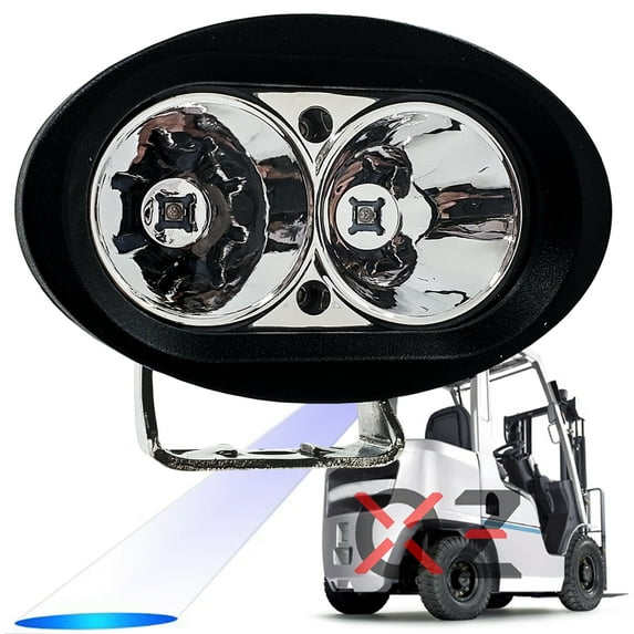 OZ-USA Blue LED Forklift Light Warehouse Safety Warning Lamp Spot Beam for Heavy Equipment Vehicles Offroad Race 12V 48V