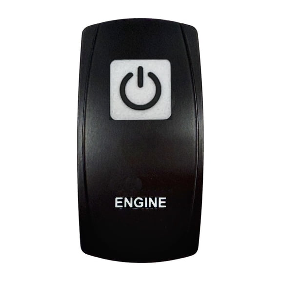 OZ-USA Engine | On / Off Momentary Rocker Switch | 4-Pin 20A Blue LED Backlit | Waterproof 12V  48V | Square Icon