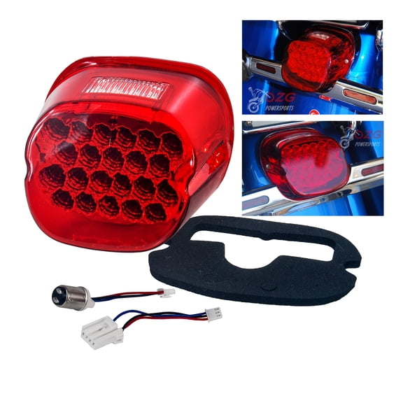 OZ-USA FL Red LED Tail Brake Light Fits Harley Touring Electra FLTR Road King Glide FLHTCU