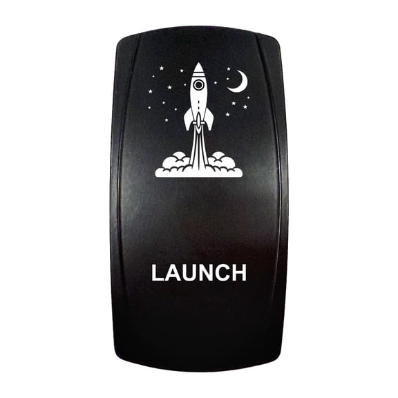 OZ-USA Launch | Momentary On / Off Rocker Switch | 4-Pin 20A Blue LED Backlit | Waterproof 12V 48V