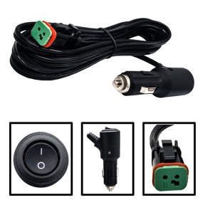 OZ-USA On/Off Switch Automotive Lighter Plug Power Supply Adapter with Deutsch DT Plug AWG#16 Wire for Cars Trucks RV Boat