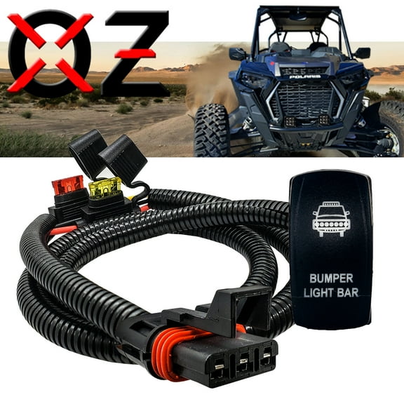 OZ-USA Power Bus Bar Plug Wire Kit with On/Off Rocker Switch for LED Bumper Lights Compatible with Polaris Pulse Power Busbar RZR Pro Ranger Crew XP 2018-2023
