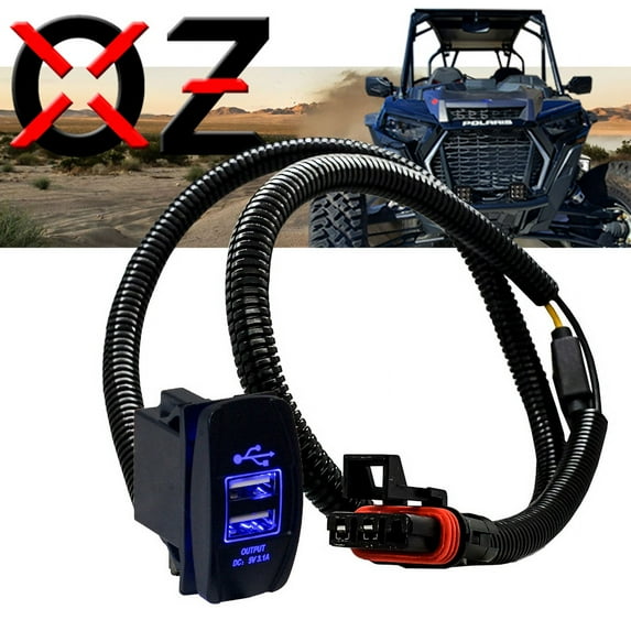 OZ-USA Power Bus Bar Plug Wire Kit with Dual USB Port Power Charger Compatible with Polaris RZR Pro Ranger Crew XP 2018-2023