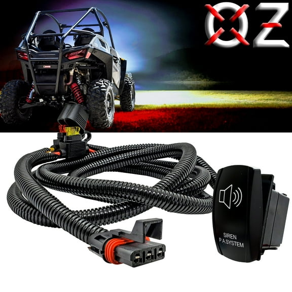 OZ-USA Siren PA System On/Off Rocker Switch with Pulse Power Bus Bar Plug Wire Compatible with Pulse Power Busbar Polaris RZR Pro Ranger Crew XP 2018-2024