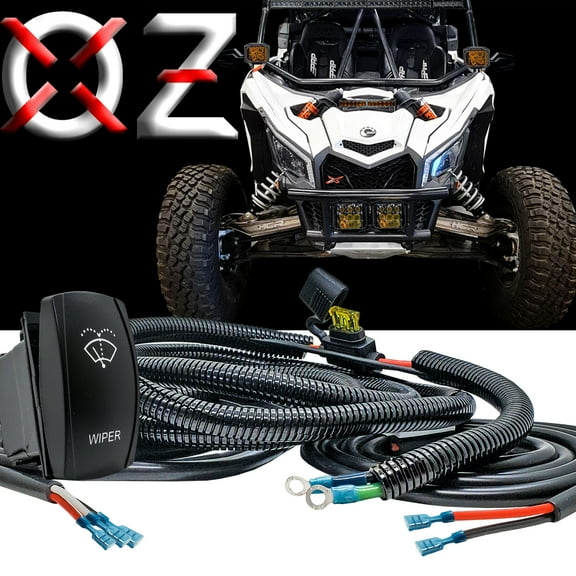 OZ-USA Windshield Wiper/Washer Auto Park On/Off/On Power Bus Bar Distribution Block Wiring Kit Compatible with 2018-2025 Can-Am Maverick X3 Max RS Turbo RR Sport Trail Defender Commander