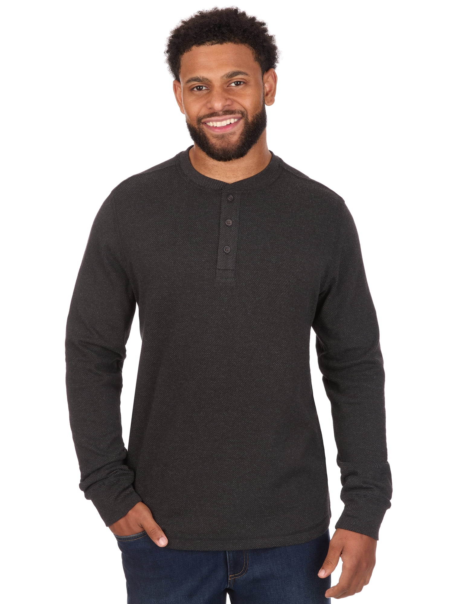 Ozark Trail Men's Henley Shirt with Long Sleeves, Sizes S-2XL - Walmart.com