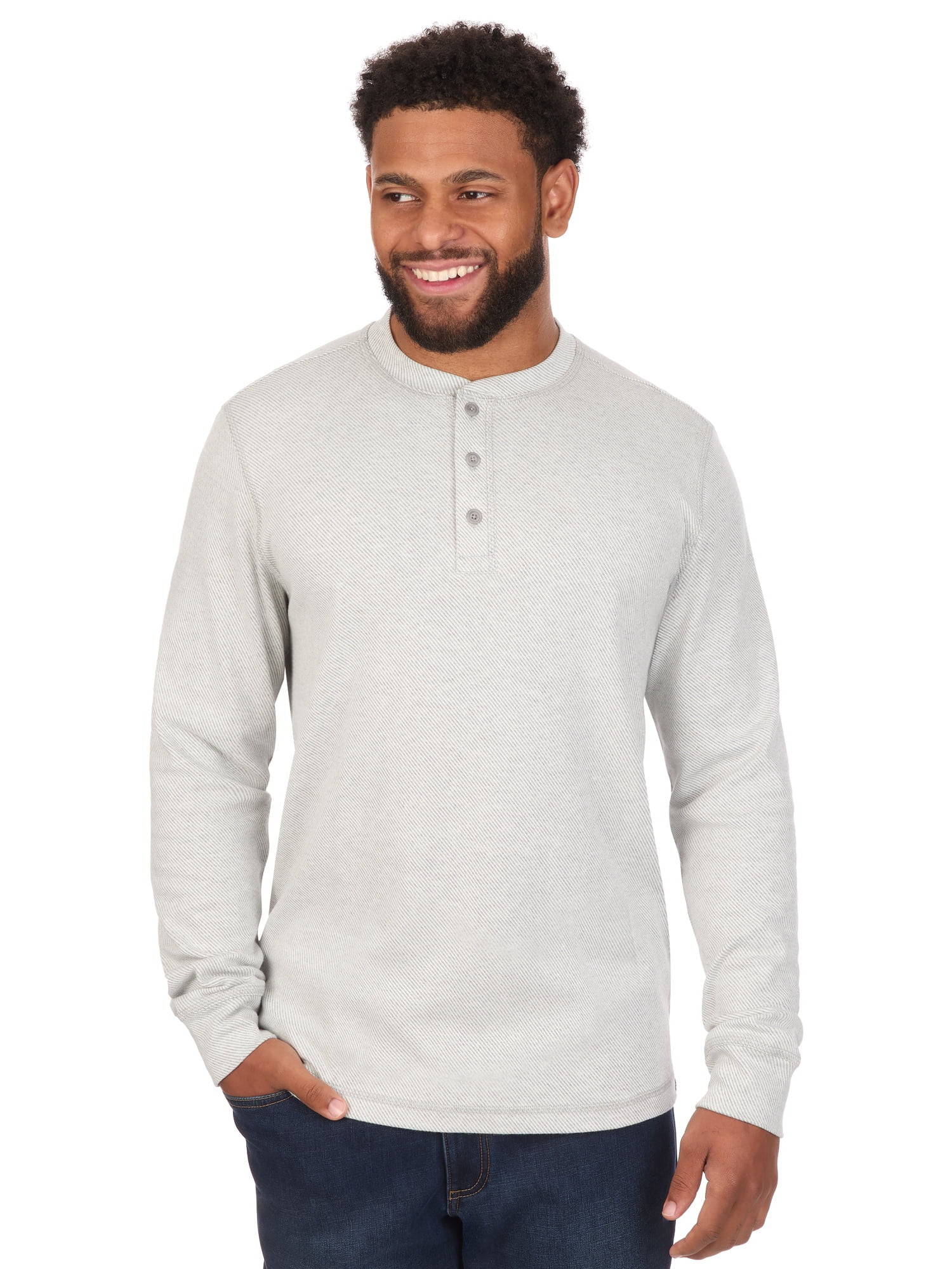 Ozark Trail Men's Henley Shirt with Long Sleeves, Sizes S-2XL