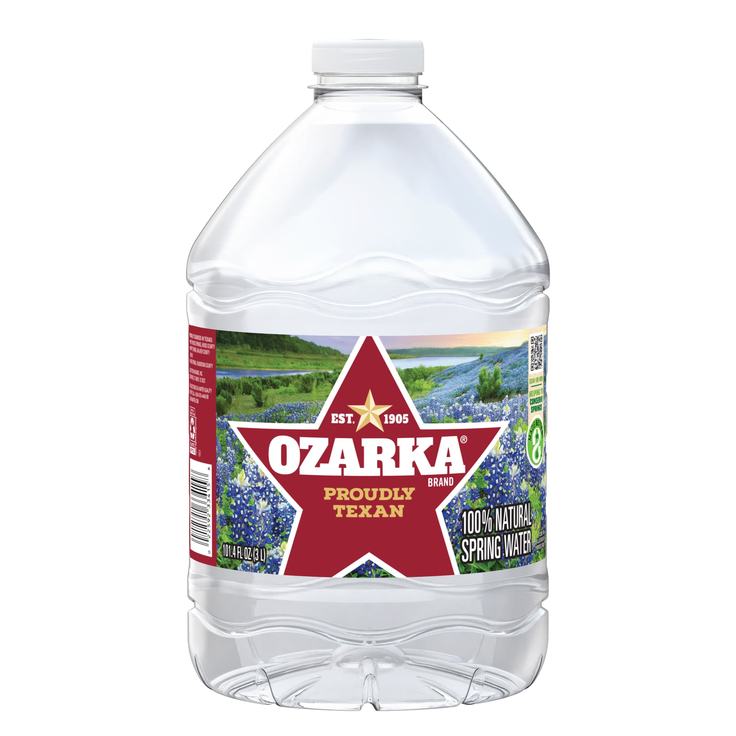 OZARKA Brand 100 Natural Spring Water, 101.4ounce plastic jug