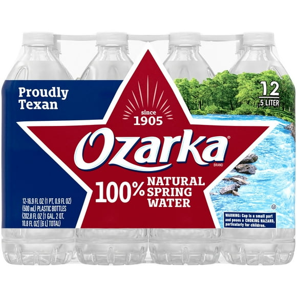 OZARKA Brand 100% Natural Spring Water, 16.9-ounce plastic bottles (Pack of 12)