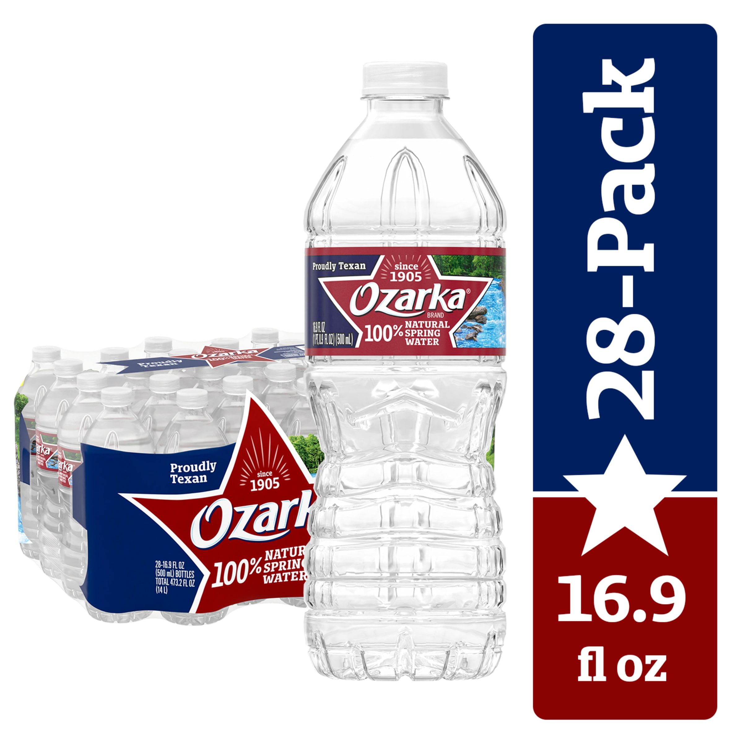OZARKA Brand 100 Natural Spring Water, 16.9ounce plastic bottles