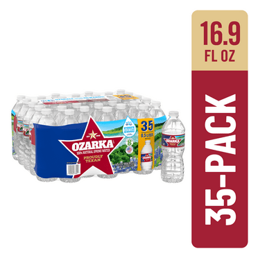 Ozarka Texas Spring Water, 16.9 fl oz, 35 Pack Plastic Bottles