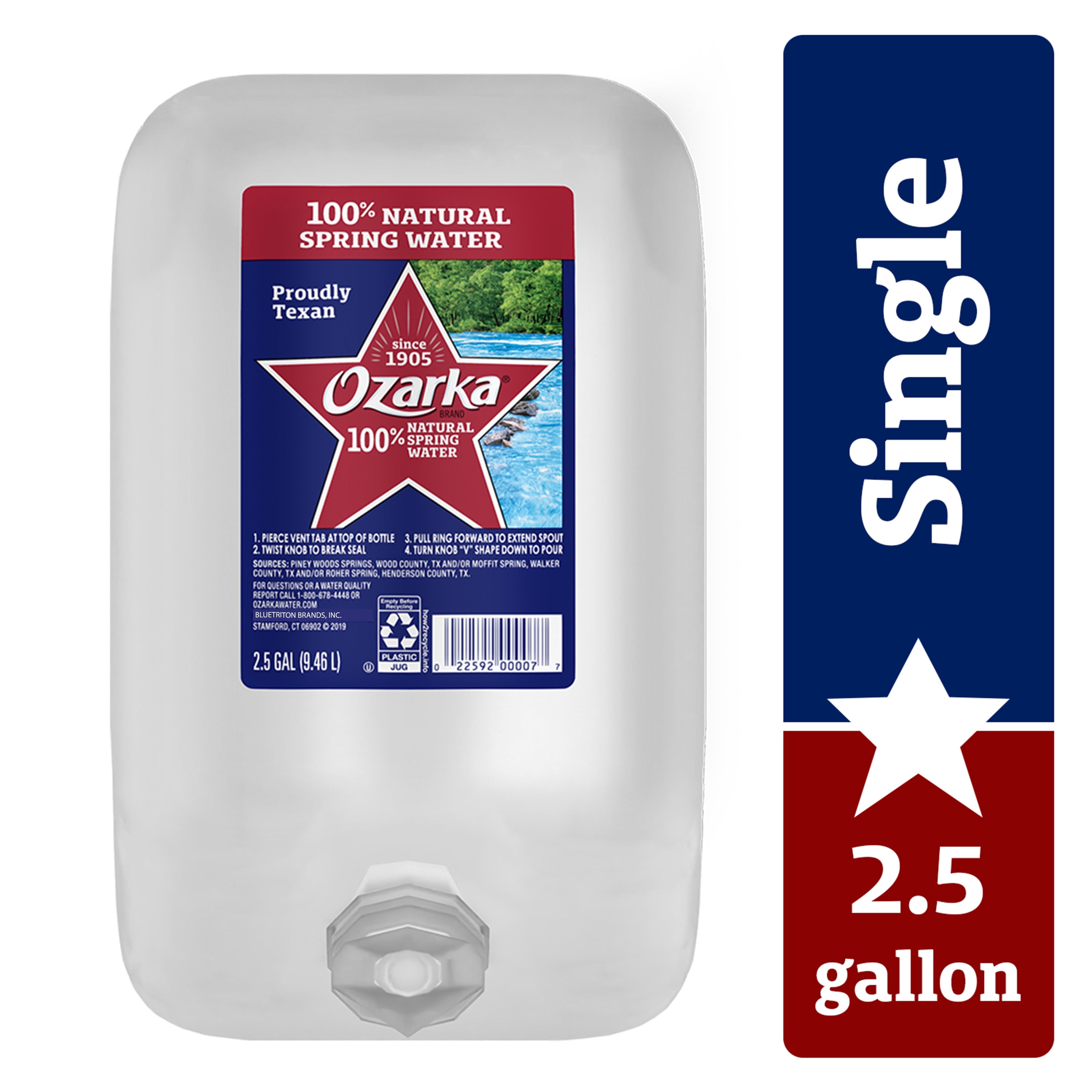 Ozarka Texas Spring Water, 2.5 Gallon, Single
