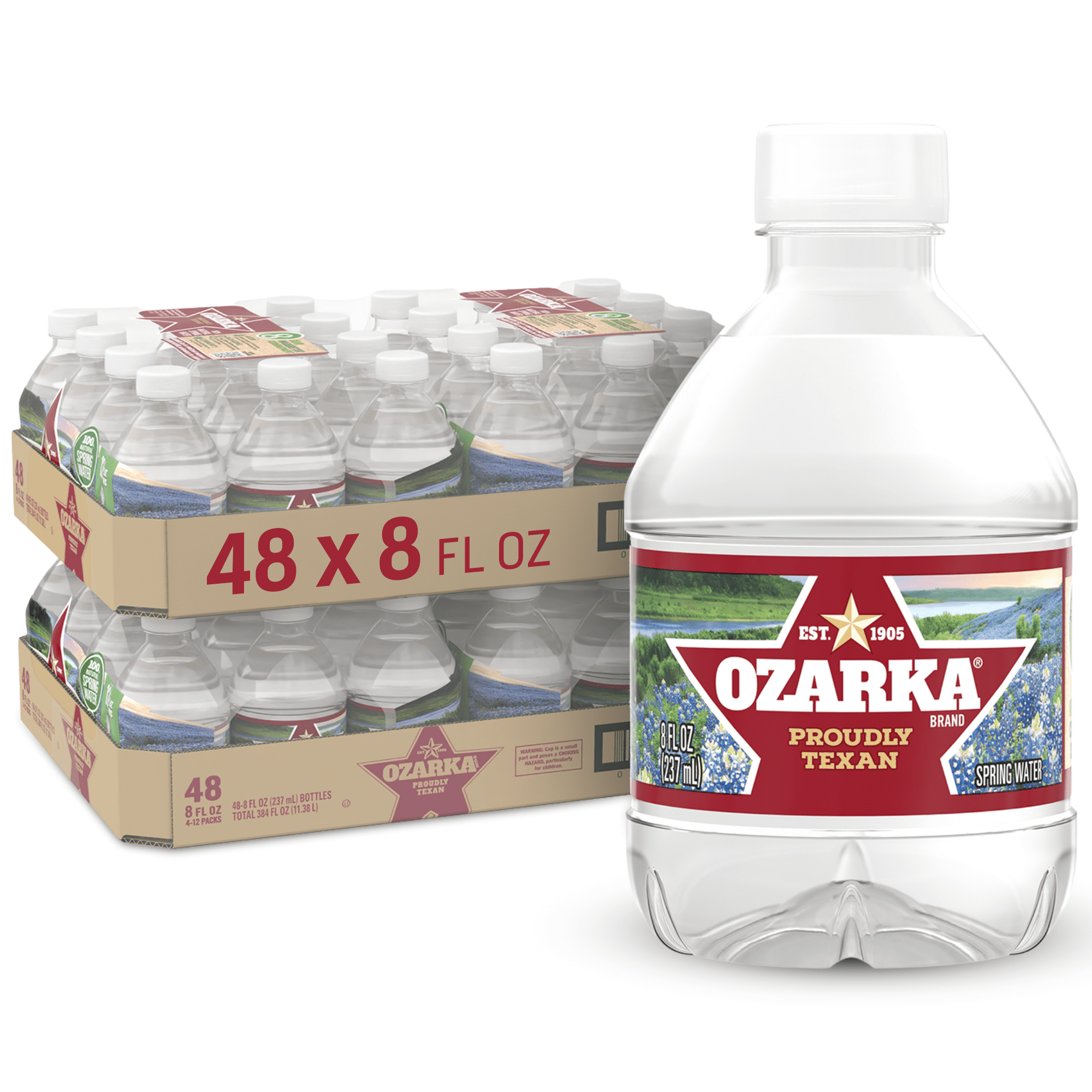 Ozarka Texas Spring Water, 8 fl oz, 48-pack Plastic Bottles