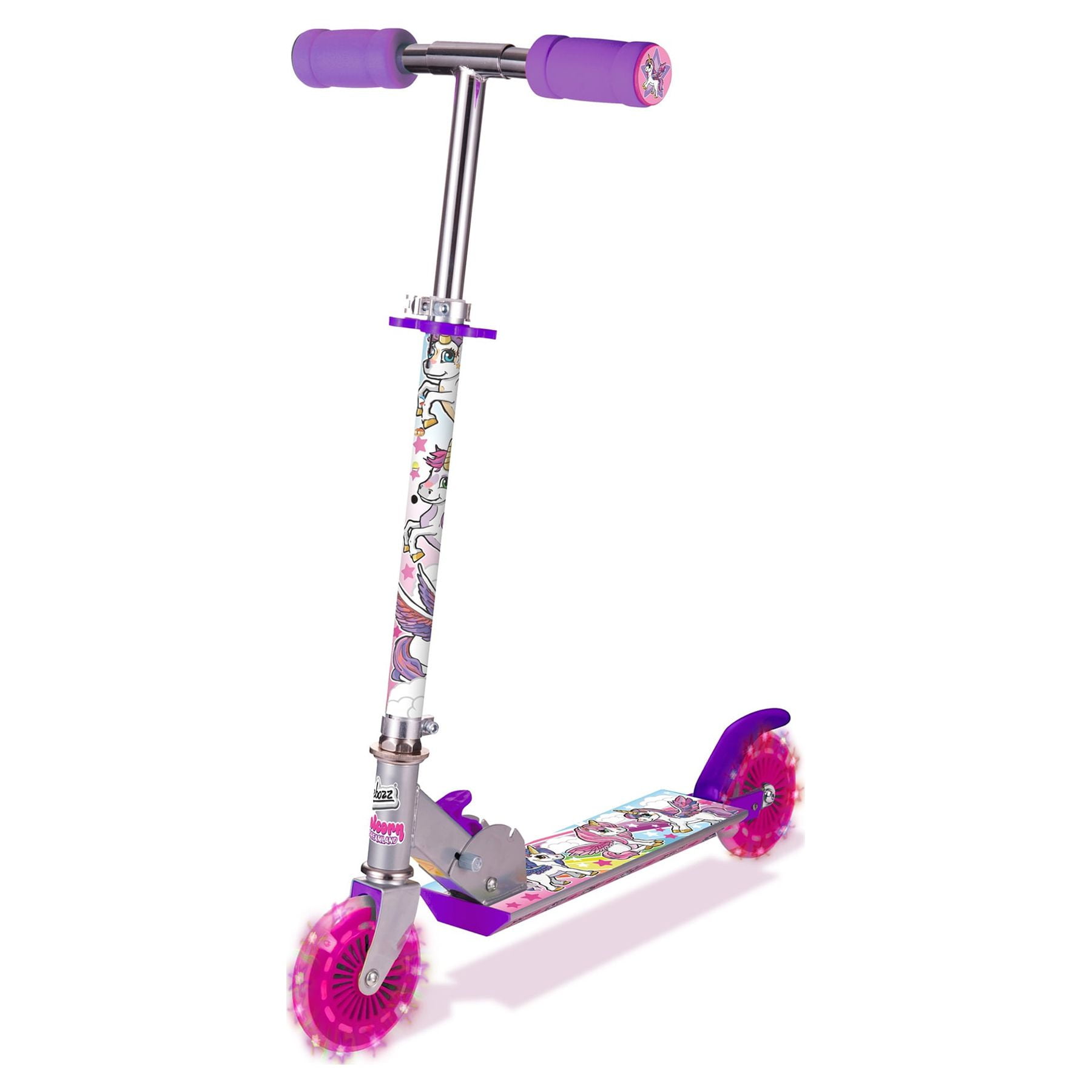 OZBOZZ Unicorn Foldable Scooter Light UP Wheels Ages 5 and up