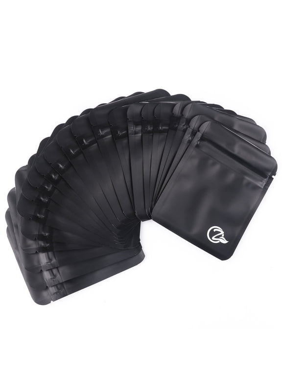 3"X 4" Black Mylar Bags, 100-Pack, Reusable Airtight Ziplock Aluminum Foil Bags for Food Storage Coffee, Tea, Snacks, Nuts Reusable Ziplock Aluminum Foil Bags