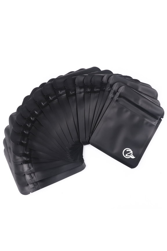 3"X 4" Black Mylar Bags, 100-Pack, Reusable Airtight Ziplock Aluminum Foil Bags for Food Storage Coffee, Tea, Snacks, Nuts Reusable Ziplock Aluminum Foil Bags