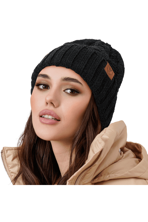 Beanies for Women, Knit Polar Fleece Lined Slouchy Warm Womens Hats Winter