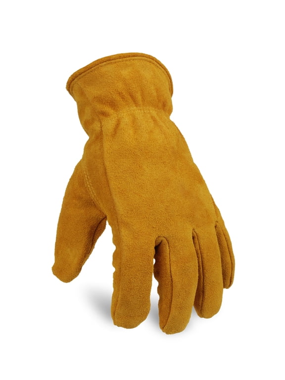 Insulated Gloves Cold Proof Leather Winter Work Glove Thick Thermal Imitation Lambswool Gold