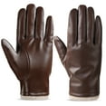 thumbnail image 1 of OZERO Mens Winter Gloves PU Leather Thermal Warm Snow Touchscreen Glove Brown, 1 of 8
