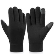 OZERO Mens & Womens Winter Gloves Polar Fleece Snow Gloves with Elastic Cuff Black