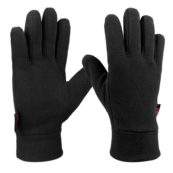 OZERO Men's & Women's Winter Gloves Polar Fleece Snow Gloves with Elastic Cuff Black
