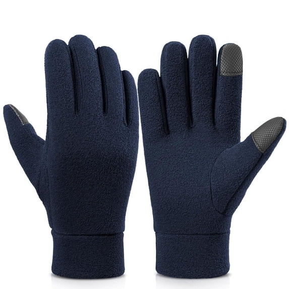 OZERO Mens & Womens Winter Gloves Polar Fleece Snow Gloves with Elastic Cuff Heather Gray