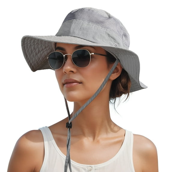 OZERO Sun Hat for Men Women:UV Protection Breathable Wide Brim Bucket Hat for Summer Fishing, Hiking, Camping Lightweight Outdoor Adventure Cap