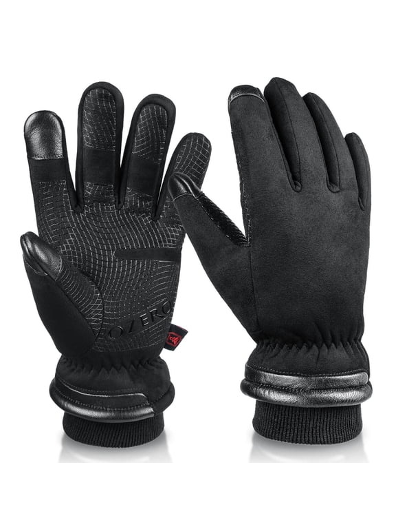 Waterproof Winter Gloves Men Women -30 ℉ Cold Proof Touchscreen Anti Slip Silicon Palm - Heated Glove Thermal for Driving Cycling Motorcycle in Cold Weather Warmest Gifts for Dad