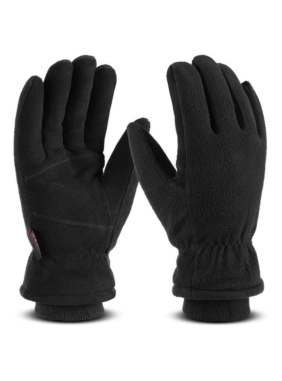Winter Gloves -30°F Cold Proof Deerskin Suede Leather Insulated Water-resistant Windproof Thermal Glove for Driving Hiking Snow Work in Cold Weather - Warm Gifts for Men and Women