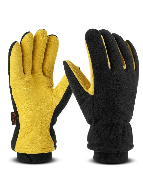 Winter Gloves -30°F Cold Proof Deerskin Suede Leather Insulated Water-resistant Windproof Thermal Glove for Driving Hiking Snow Work in Cold Weather - Warm Gifts for Men and Women