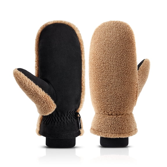 OZERO Winter Gloves Mittens for Women, Warm Thermal Windproof Fleece Lined Fuzzy Sherpa Gloves for Women